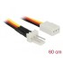 Delock Fan Power Cable 3 pin male to 3 pin female 60 cm