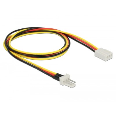 Delock Fan Power Cable 3 pin male to 3 pin female 60 cm 2