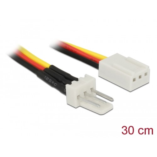 Delock Fan Power Cable 3 pin male to 3 pin female 30 cm