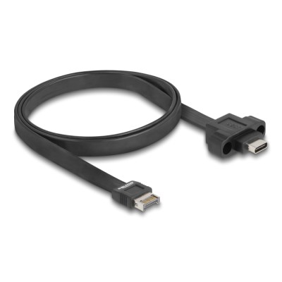 Delock USB 10 Gbps Flat Cable Type-E Key A 20 pin male to USB Type-C™ female panel-mount 75 cm 2