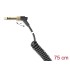 Delock Coiled Cable 3.5 mm 3 pin Stereo jack male to Stereo jack male angled with screw adapter to 6.35 mm 75 cm
