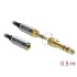 Delock Stereo Jack Extension Cable 3.5 mm 3 pin male to female with 6.35 mm screw adapter 0.5 m