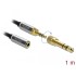 Delock Stereo Jack Extension Cable 3.5 mm 3 pin male to female with 6.35 mm screw adapter 1 m