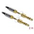Delock Stereo Jack Cable 3.5 mm 3 pin male to male with screw adapter 2 m