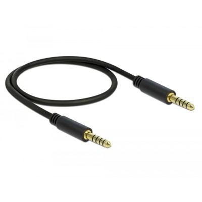 Delock Stereo Jack Cable 4.4 mm 5 pin male to male 0.5 m black 2