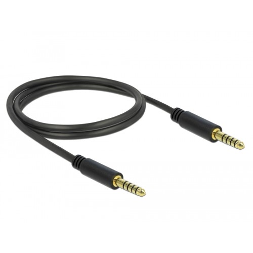 Delock Stereo Jack Cable 4.4 mm 5 pin male to male 1 m black