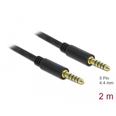 Delock Stereo Jack Cable 4.4 mm 5 pin male to male 2 m black