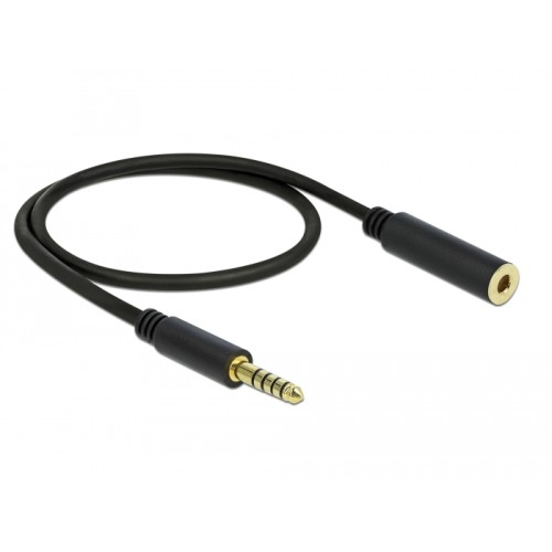 Delock Extension Cable Stereo Jack 4.4 mm 5 pin male to female 0.5 m black