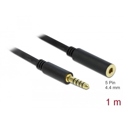 Delock Extension Cable Stereo Jack 4.4 mm 5 pin male to female 1 m black