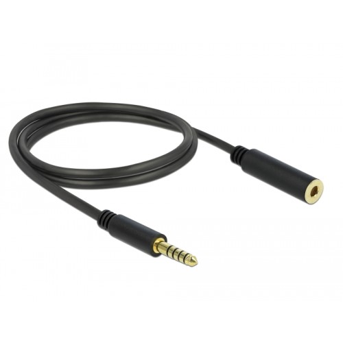 Delock Extension Cable Stereo Jack 4.4 mm 5 pin male to female 1 m black