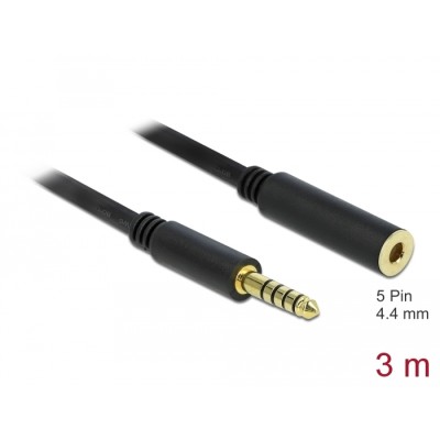 Delock Extension Cable Stereo Jack 4.4 mm 5 pin male to female 3 m black