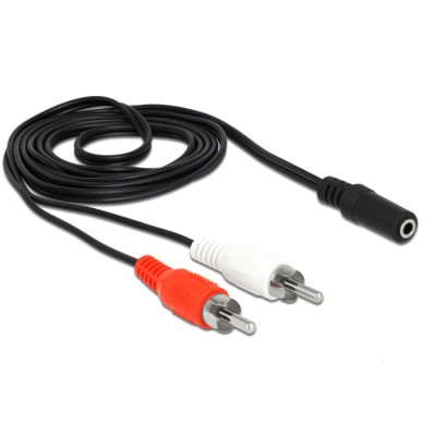 Delock Audio Cable 2 x RCA male to 1 x 3.5 mm 3 pin Stereo Jack 1.4 m 2