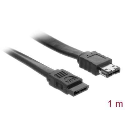 Delock Cable SATA 3 Gb/s receptacle  eSATA receptacle 1 m black