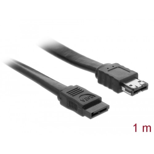Delock Cable SATA 3 Gb/s receptacle  eSATA receptacle 1 m black