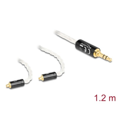 Delock Audio Cable 3.5 mm 3 pin stereo jack male to 2 x MMCX male 1.20 m