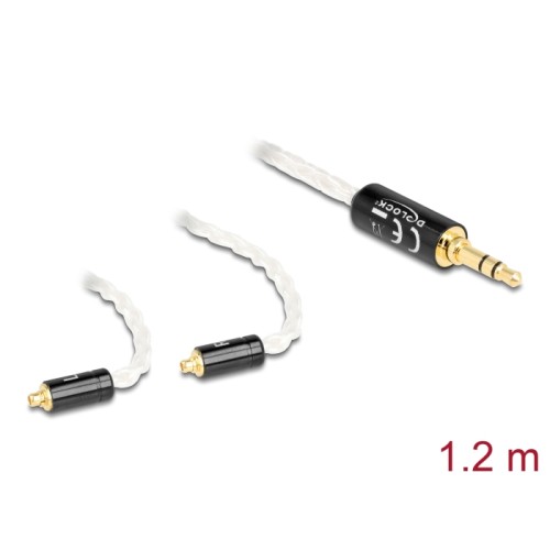 Delock Audio Cable 3.5 mm 3 pin stereo jack male to 2 x MMCX male 1.20 m
