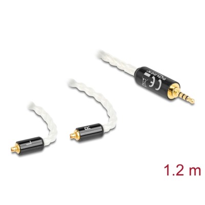 Delock Audio Cable 2.5 mm 4 pin stereo jack male to 2 x MMCX male 1.20 m