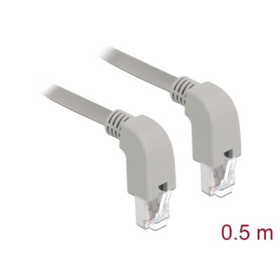 Delock Network cable RJ45 Cat.5e SF/UTP downwards / downwards angled 0.5 m