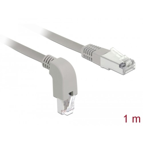 Delock Network cable RJ45 Cat.6 S/FTP downwards angled / straight 1 m