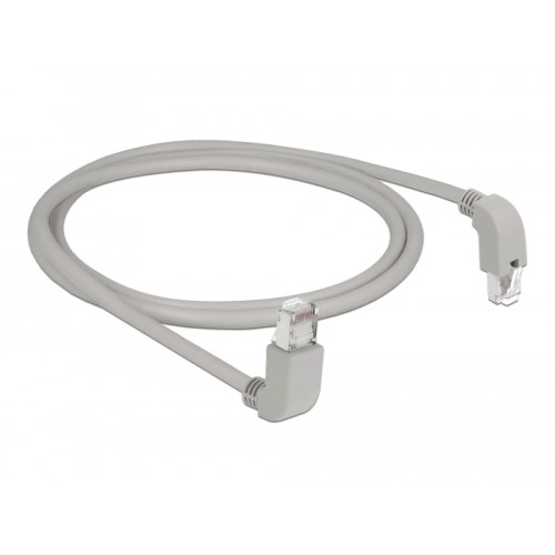 Delock Network cable RJ45 Cat.6A S/FTP upwards / downwards angled 1 m