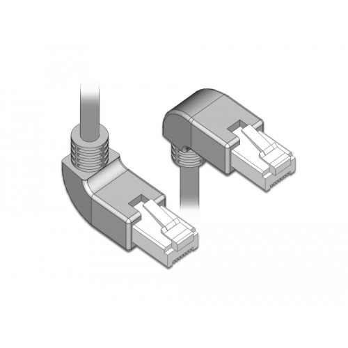 Delock Network cable RJ45 Cat.6A S/FTP upwards / downwards angled 2 m