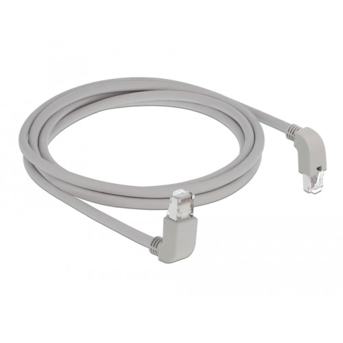 Delock Network cable RJ45 Cat.6A S/FTP upwards / downwards angled 2 m