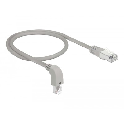 Delock Network cable RJ45 Cat.6A S/FTP downwards angled / straight 0.5 m 2