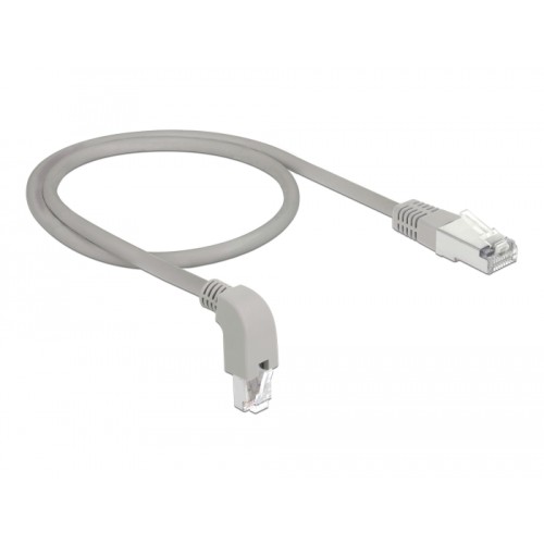 Delock Network cable RJ45 Cat.6A S/FTP downwards angled / straight 0.5 m