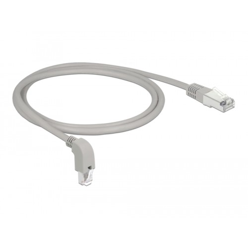 Delock Network cable RJ45 Cat.6A S/FTP downwards angled / straight 1 m