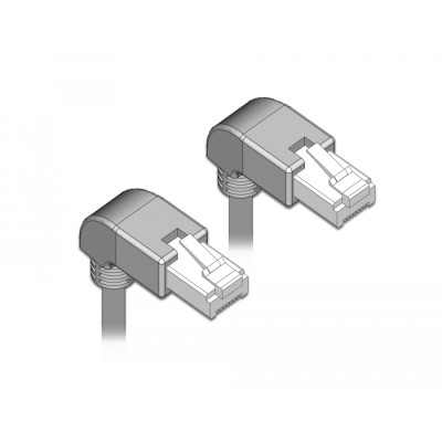 Delock Network cable RJ45 Cat.6A S/FTP downwards / downwards angled 1 m 2