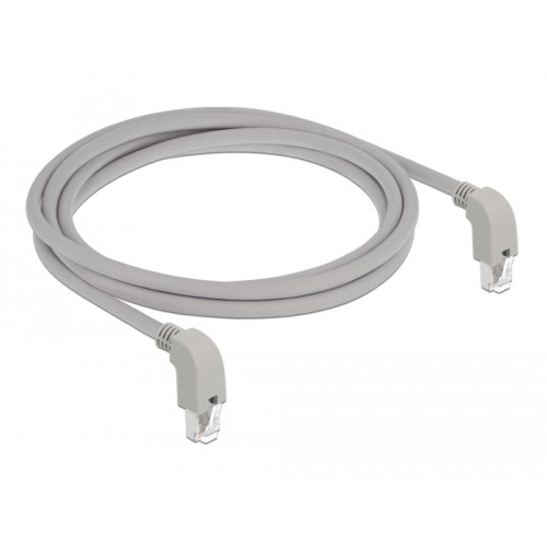 Delock Network cable RJ45 Cat.6A S/FTP downwards / downwards angled 2 m