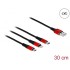 Delock USB Charging Cable 3 in 1 for Lightning™ / Micro USB / USB Type-C™ 30 cm
