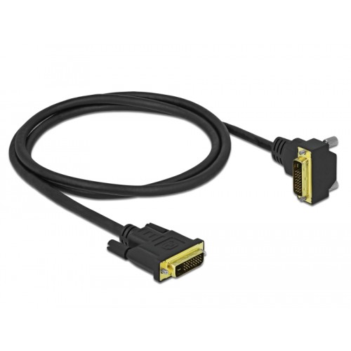 Delock DVI Cable 24+1 male to 24+1 male angled 1 m