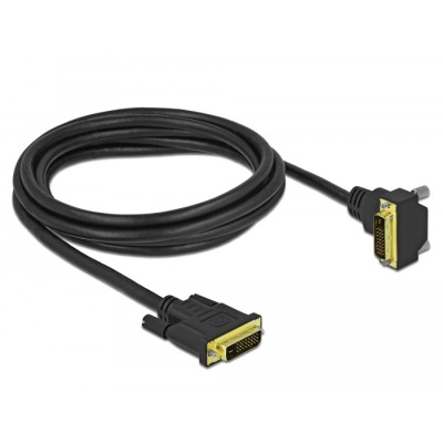 Delock DVI Cable 24+1 male to 24+1 male angled 2 m 2