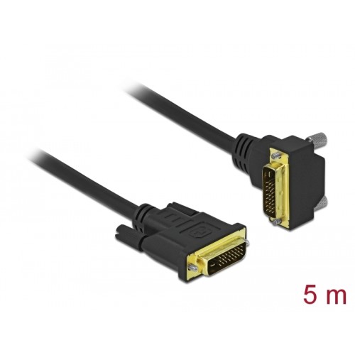 Delock DVI Cable 24+1 male to 24+1 male angled 5 m