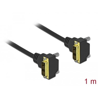 Delock DVI Cable 18+1 male angled to 18+1 male angled 1 m