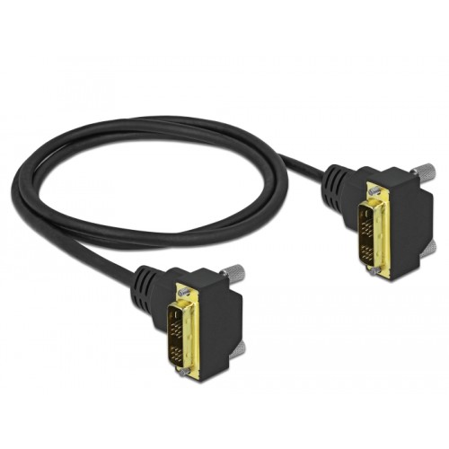 Delock DVI Cable 18+1 male angled to 18+1 male angled 1 m
