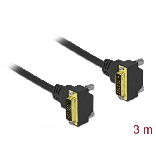 Delock DVI Cable 18+1 male angled to 18+1 male angled 3 m