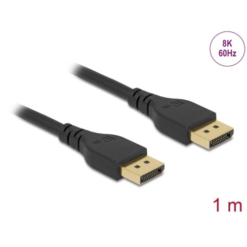 Delock DisplayPort cable 8K 60 Hz 1 m DP 8K certified without latch