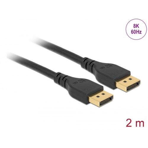 Delock DisplayPort cable 8K 60 Hz 2 m DP 8K certified without latch