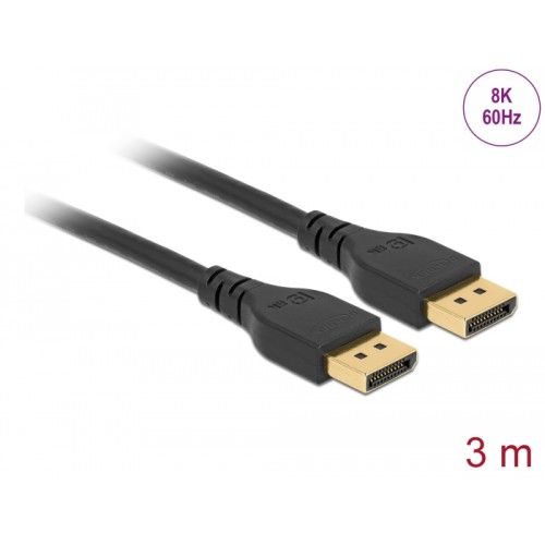 Delock DisplayPort cable 8K 60 Hz 3 m DP 8K certified without latch