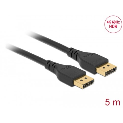 Delock DisplayPort 1.2 cable 4K 60 Hz 5 m without latch