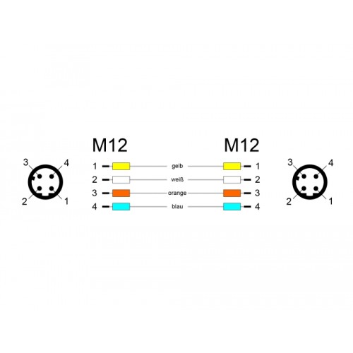 Delock Network cable M12 4 pin D-coded male to male TPU 1 m