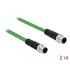 Delock Network cable M12 4 pin D-coded male to male TPU 2 m