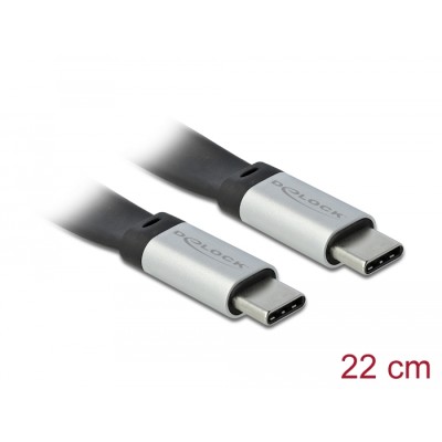Delock USB 3.2 Gen 2 FPC Flat Ribbon Cable USB Type-C™ to USB Type-C™ 22 cm PD 3 A E-Marker