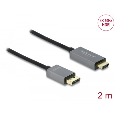 Delock Active DisplayPort 1.4 to HDMI Cable 4K 60 Hz (HDR) 2 m