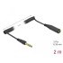 Delock Coiled Cable Extension 3 pin 6.35 mm Stereo Jack male to Stereo Jack female 2 m black
