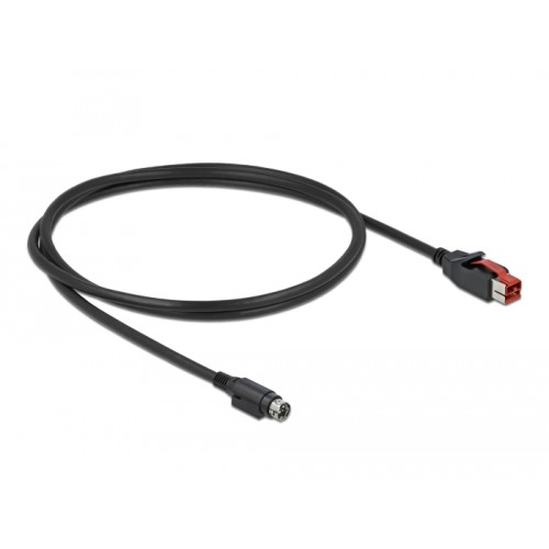 Delock PoweredUSB cable male 24 V to Mini-DIN 3 pin male 1 m for POS printers and terminals