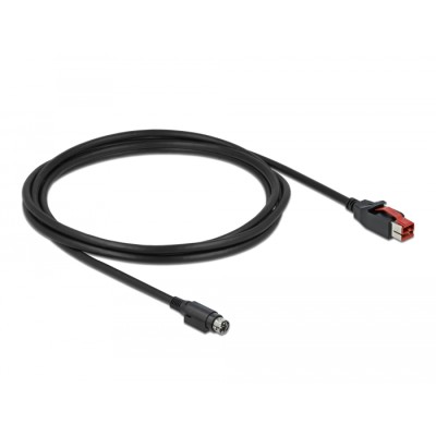 Delock PoweredUSB cable male 24 V to Mini-DIN 3 pin male 2 m for POS printers and terminals 2