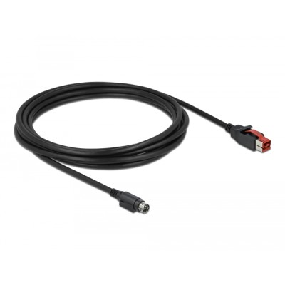 Delock PoweredUSB cable male 24 V to Mini-DIN 3 pin male 3 m for POS printers and terminals 2